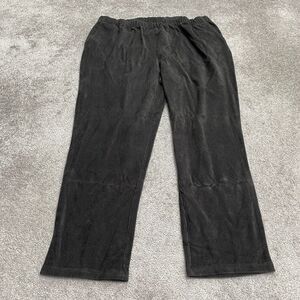 Lands' End Sport Corduroy Pants Womens 2X Deep Black Elastic Straight 40x30 NWT